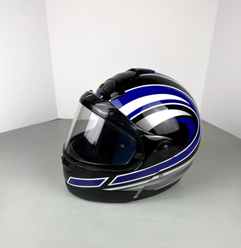 Casco de moto ZEUS, azul negro, plateado, usado, DOT talla XL 61 CM peso 51 GM Foto 2 de 4
