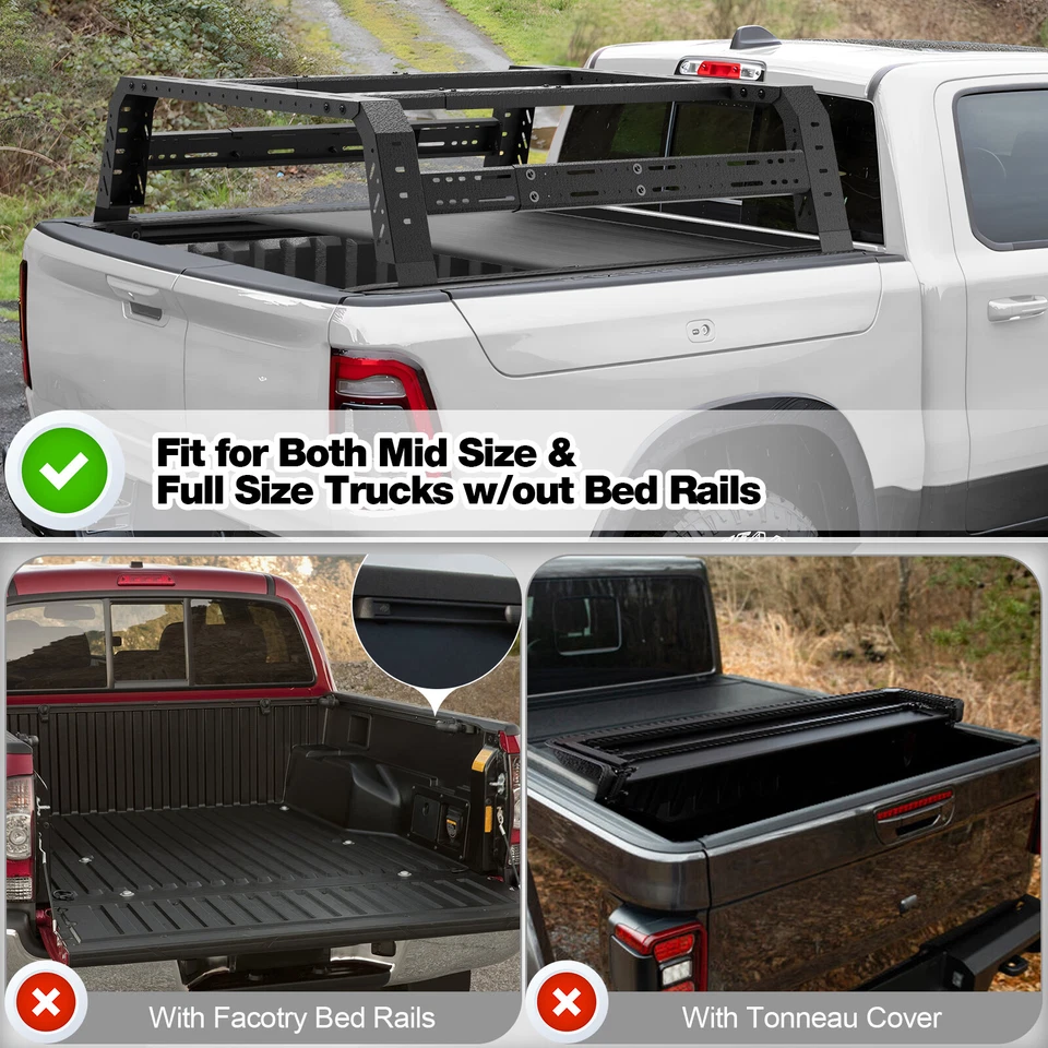Overland Truck Bed Racks Cargo Carrier For Ram/Ford 150/Sierra/Silverado/Tundra Foto 4 de 4