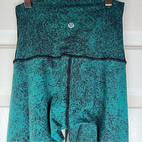 Lululemon Womens High Waist Wunder Under Luon Spray Jacquard Hunter Green Size 2 - Picture 12 of 12