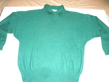 Woman's NANCY HELLER 100% Cashmere Collared Neck Sweater, Sz L, pre owned