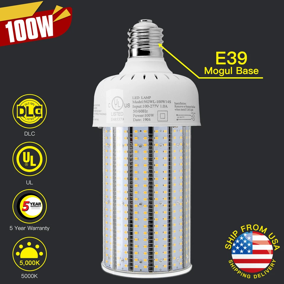 100W LED Corn Cob Bulb 5000K Commercial Warehouse Airport Lights (400W Equival) - Image 2 of 4