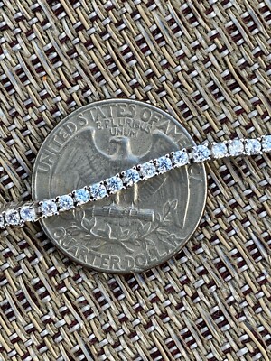 Real 925 Sterling Silver 2mm Tennis Bracelet CZ 6-8.5