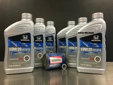 6QT Genuine Honda 0W-20 Full Synthetic Oil Change Kit w/A02 Filter and Washer