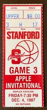 Stanford Cardinal 12/4/1987 ORIGINAL basketball ticket - APPLE Invitational