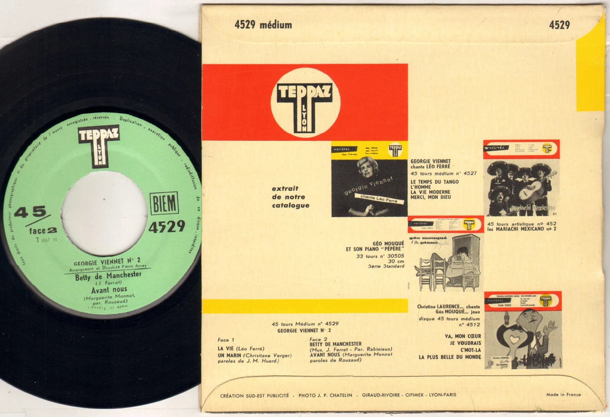 GEORGIE VIENNET / PIERRE ARVAY "LA VIE" EP 1957 TEPPAZ 4529