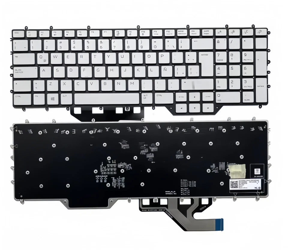 Latin RGB Backlit Keyboard for DELL Alienware M17 R2 2019 M17 R3,Area 51m Silver - Image 2 of 4