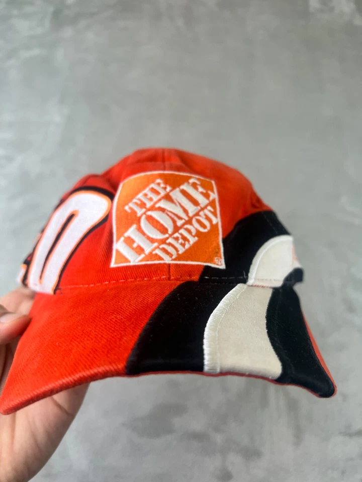 De colección Tony Stewart Home Depot Snapback Sombrero #20 Joe Gibbs Racing Nascar Y2K Años 90 Foto 2 de 4
