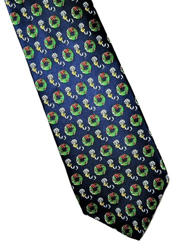 Corbata corona de Navidad 100 % seda - Imagen 2 de 3
