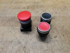 Lot of 3 BACO 2 red 1 black push button switches (@D33)
