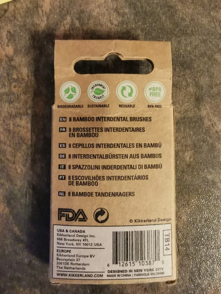 Cepillo interdental de bambú Kikkerland His & Hers 8x reciclable reutilizable sin BPA Foto 2 de 2