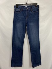 Old Navy Boy's Size 18 Blue Dark Wash Adjustable Waist Straight Leg Denim Jeans