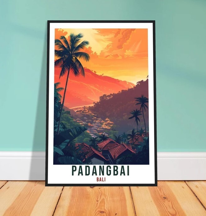Bali Travel Print Padangbai Wall Art Home Décor Wall Hanging