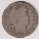 1899 O BARBER QUARTER DOLLAR 90% SILVER NEW ORLEANS .25¢ UNITED STATES AMERICA