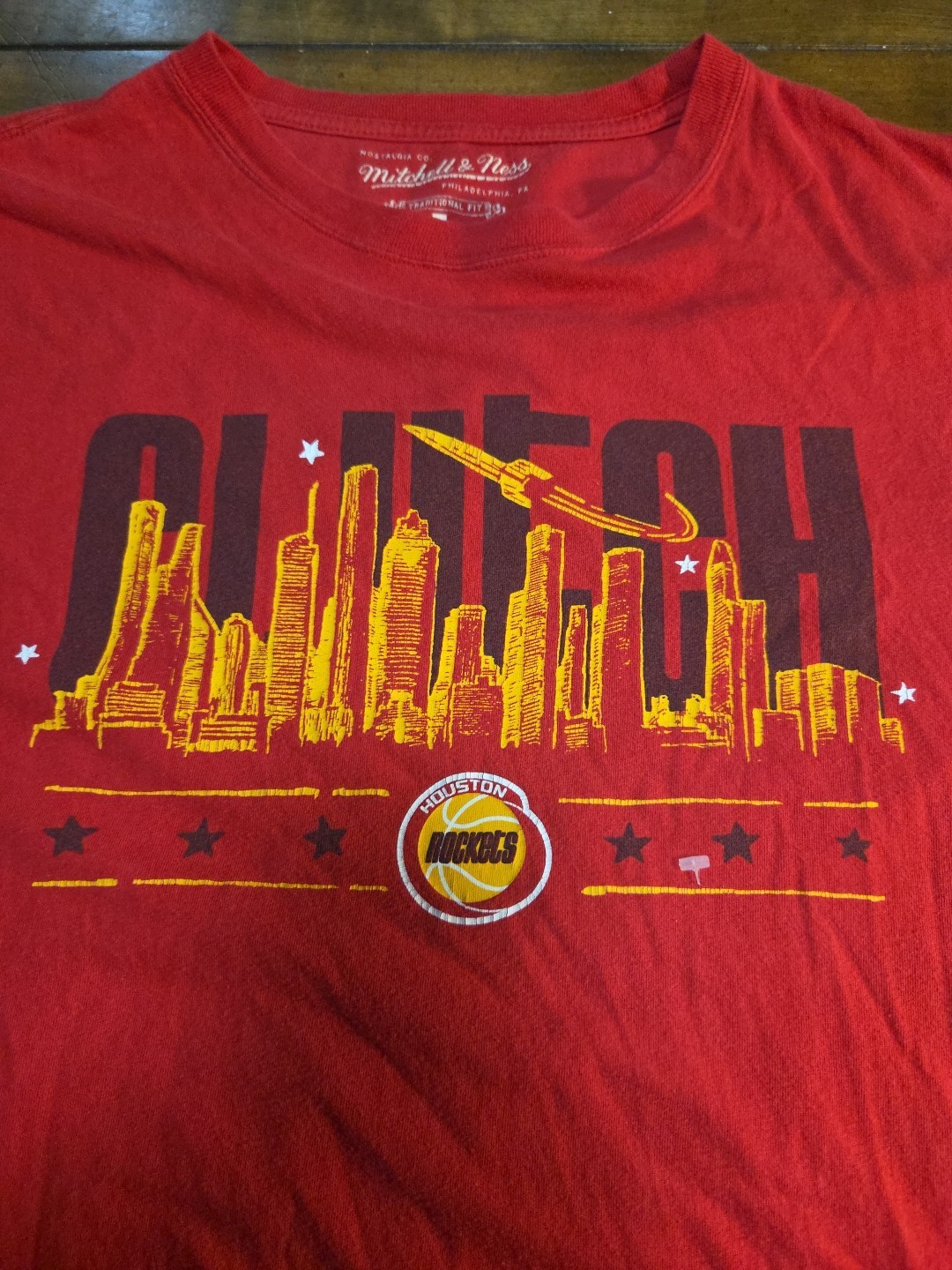 Mitchell & Ness Houston Rockets Clutch City Shirt Mens Medium Red NBA Tee image 5