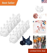 Versatile White Cat Mask Set - Ideal for Costume Parties and Creative Arts