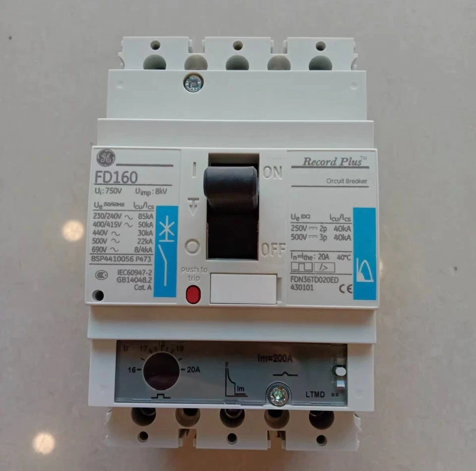 GE FD160 molded case circuit breaker from the United States FDN36TD020ED Brand n - Image 3 of 4