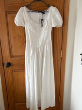 Size 6 New with Tags Boohoo White Cottage Core Dress