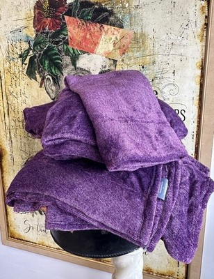 Berkshire EcoThread Heathered Plush Sheet Set Full Sheets Pillowcases New Purple