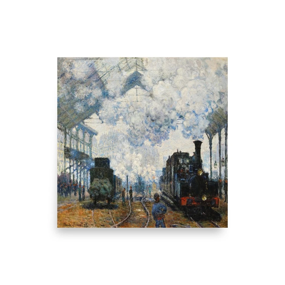 Claude Monet Vintage Arrival of the Normandy Train Wall Art Print