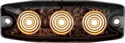 3.5'' Amber LED Strobe Light - 12 Flash Patterns - Ultra-Thin Surface Mount 3-LED