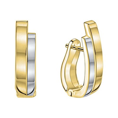 Creolen aus 375 Gelb-Gold 9 Karat bicolor glänzend 10mm NEU