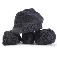 2-6 Inches Large Natural Black Lava Rock 4 PCS Aquarium Rocks for Aquascaping...