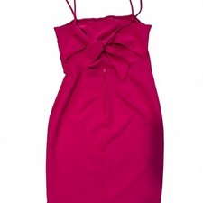 Windsor Hot Pink Mini Dress Back Bow Detail Sleeveless Bodycon Cocktail L