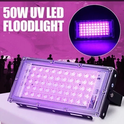 50W LED UV Schwarzlicht Strahler Fluter Wasserdicht Scheinwerfer Party Dekor DE  - Bild 1 von 4
