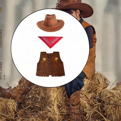Kids Cowboy Costume Set Party Outfit Fashion Dress up for