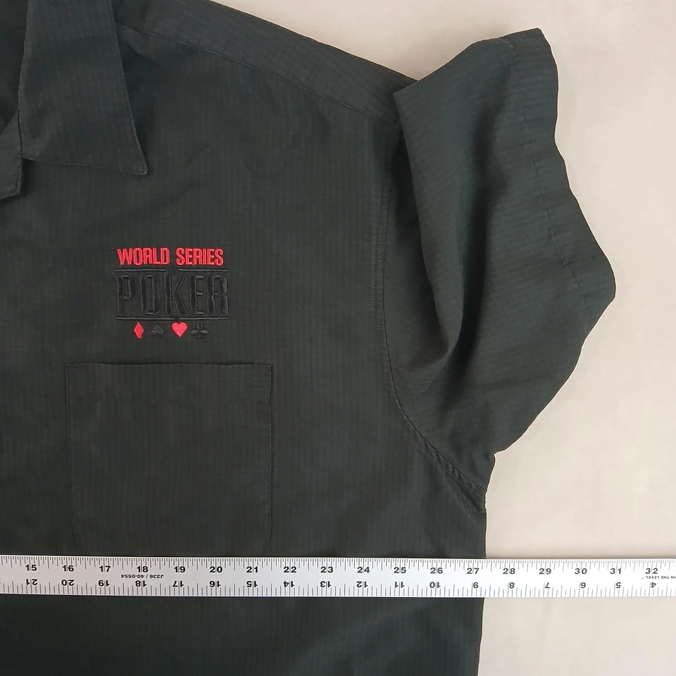 Harriton World Series Of Poker 2XL Mens Shirt Camp Hawaiian Black 27x32 - Image 4 of 4