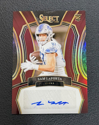 Panini 2023 Select Sam LaPorta Lions Rookie Signatures Maroon Prizm Auto /75