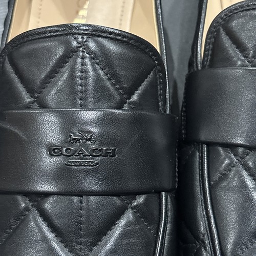 Coach Woman’s Heidi Leather Quilted Loafer Black Uk 8 £225 - Picture 6 of 10