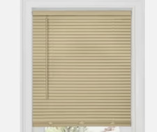 Room Darkening Vinyl Mini Blinds 36x64 Beige Tan Corded Privacy Window Shades