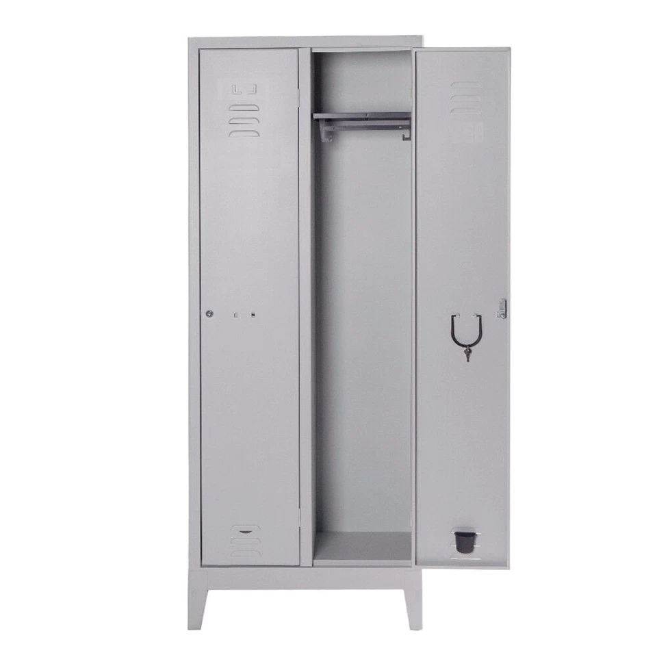 PROMETAL ARMADIO ARMADIETTO SPOGLIATOIO 2 POSTI METALLO 68 x 34 x H179 Cm PRATIKO GRIGIO