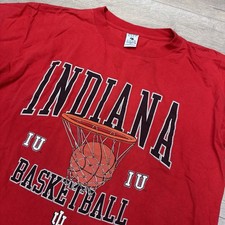 VTG Indiana Basketball IU Red Galt Sand T Shirt S/S Sz L USA Made
