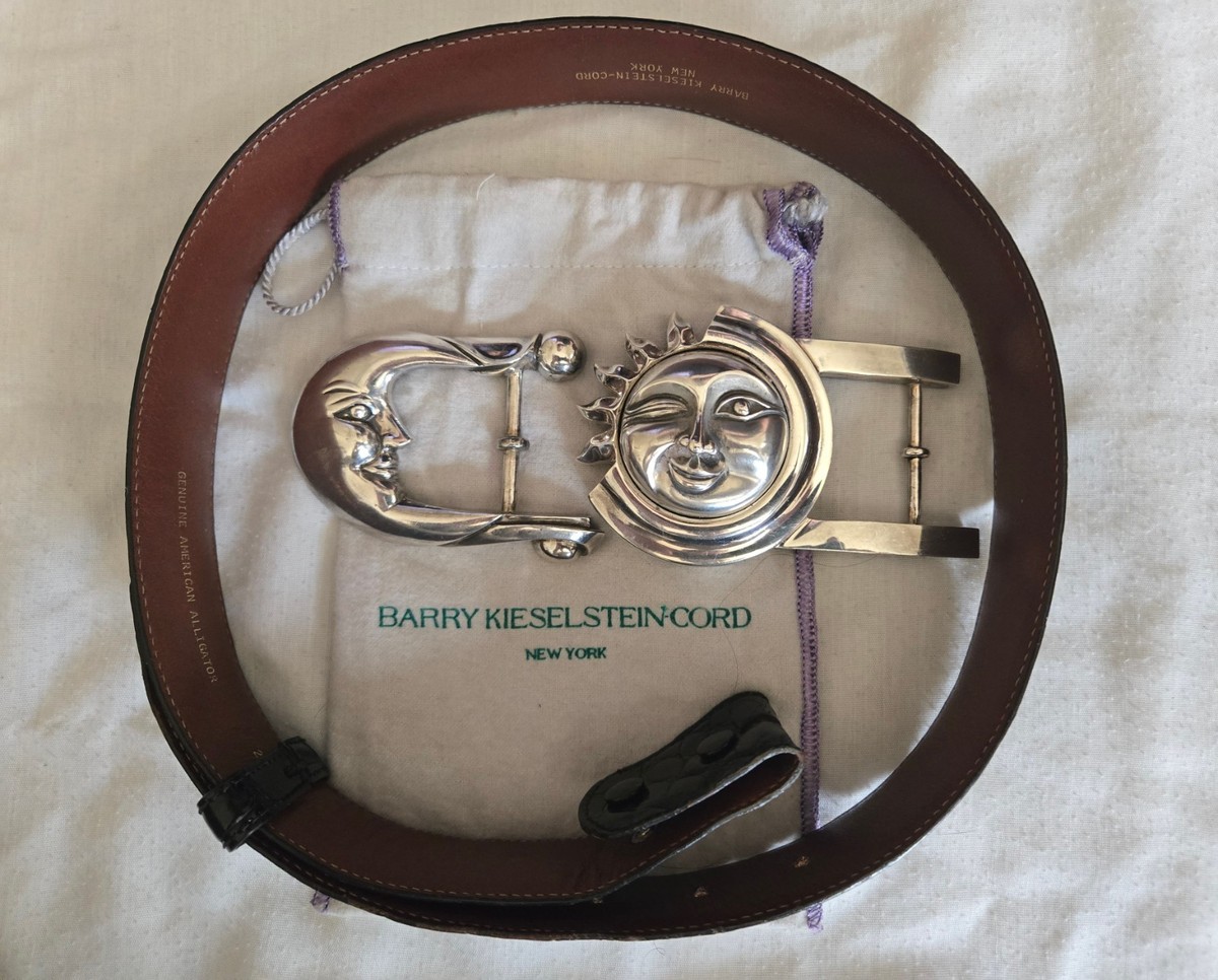 Lot of 2 Vintage BARRY KIESELSTEIN-CORD Leather Belts - Black and White Barry Kieselstein-Cord Sterling Silver, Leather Belt sold at  main image 3