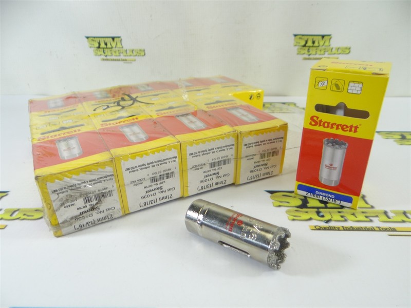 PACK OF 10 NEW!! STARRETT DIAMOND GRIT HOLE SAWS 13/16"
