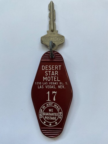 Vintage Desert Star Motel Las Vegas NV Room Key Fob #17 Old Vegas 1960s