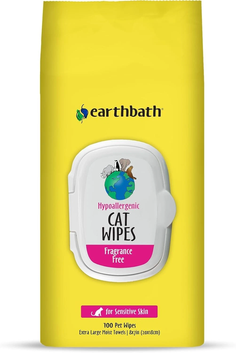 earthbath Hypo-Allergenic Grooming Wipes for Cats- 100 Count