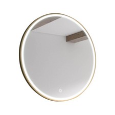 Sensio Bathroom Illuminated Mirror Circular Wall-Mounted Demister (H)80 (W)80cm
