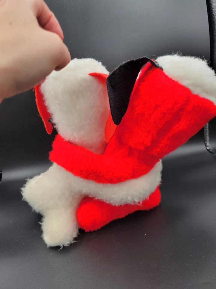 Vintage Knickerbocker ?  Hugging Dogs Valentines Stuffed Plush Red White - Image 4 of 4