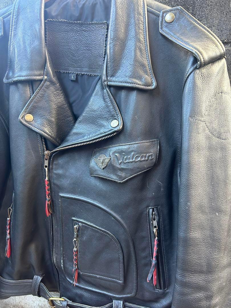 80s Vintage Double Riders D Pocket Leather Jacket Size L Men