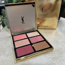 NEW YSL Limited Edition Holiday 2025 Golden Oasis Face Palette Blush Highlighter