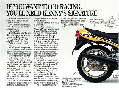 YAMAHA Brochure RZ350 1983 Kenny Roberts Sales Catalog Catalogue YAMAHA Brochure RZ350 1983 Kenny Roberts Sales Catalog Catalogue