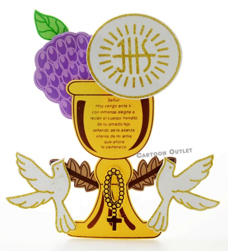 10 FIRST COMMUNION FAVORS GRAPES FOAM RECUERDOS PRIMERA COMUNION CALIZ UVAS  7\