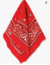 Large Paisley Bandana Amscan 20"x20" Sport Biker Scarf - Red - White - USA Flag