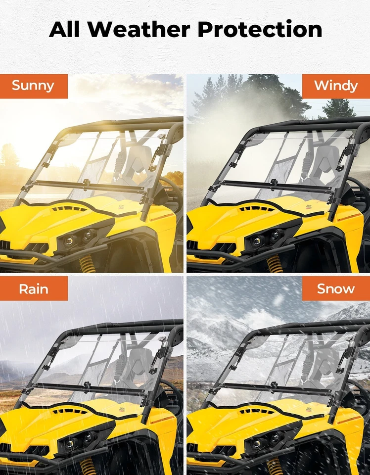 Parabrisas delantero abatible con recubrimiento duro para Can-Am Commander 800/ 1000/ Max 2011-2020 Foto 4 de 4