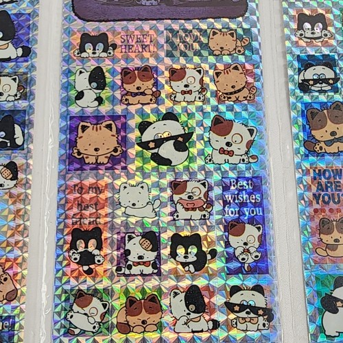 Vtg Bon Bon Cat Club Lot 3 Sticker Sheets Chyuan Shyang Co 80s Japan Holographic - Picture 6 of 13