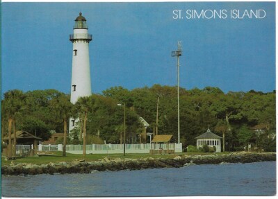 SUPER POSTKARTE - ST SIMONS ISLAND LIGHTHOUSE - GEORGIEN - AMERIKA UM 1988