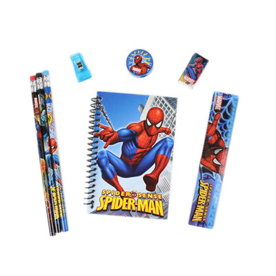 New Marvel Spider-Man Blue Pencils Note-Pad Eraser Sharpener Ruler ...